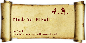 Almási Mikolt névjegykártya